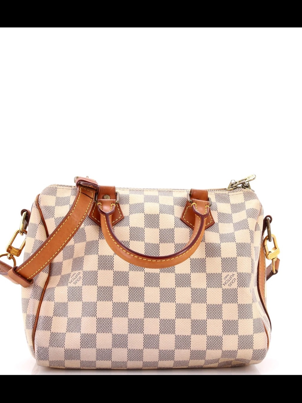 Louis Vuitton Damier Azur Speedy 25 bandoliere in Cream and Brown